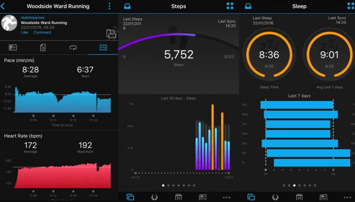 ภาพการซิงค์ข้อมูลสุขภาพผ่านแอป Garmin Connect จาก Forerunner 235 บนสมาร์ตโฟน