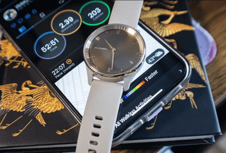 Vivomove Trend ฟังก์ชันการติดตาม เช่น การวัดอัตราการเต้นของหัวใจ, การนับก้าว และการติดตามการนอนหลับ